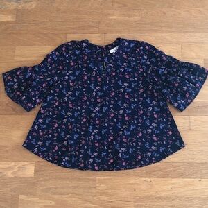 Floral Bell Sleeve Blouse